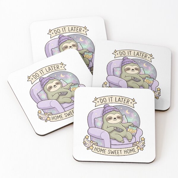 Item preview, Do It Later Sloth Home Sweet Home Sticker designed and sold by TheLazyVibe.