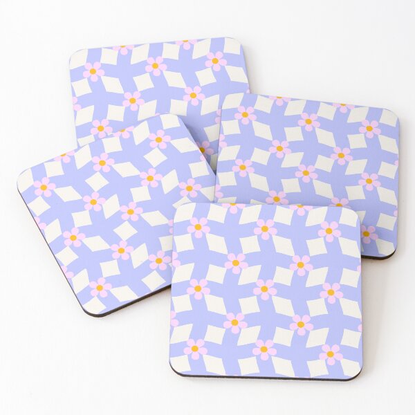 Item preview, Pastel Wavy Checkerboard Pink Floral Pattern designed and sold by PetiteEthos.