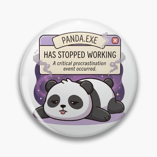 Item preview, Panda exe Has Stopped Working Funny Burnout Sticker designed and sold by TheLazyVibe.