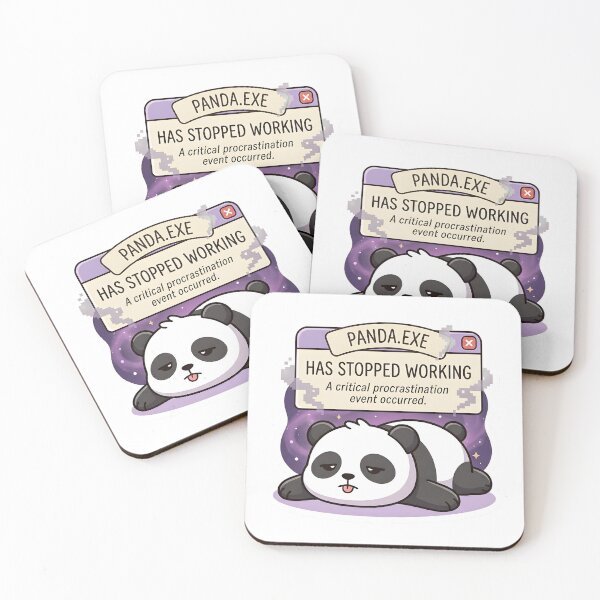 Item preview, Panda exe Has Stopped Working Funny Burnout Sticker designed and sold by TheLazyVibe.