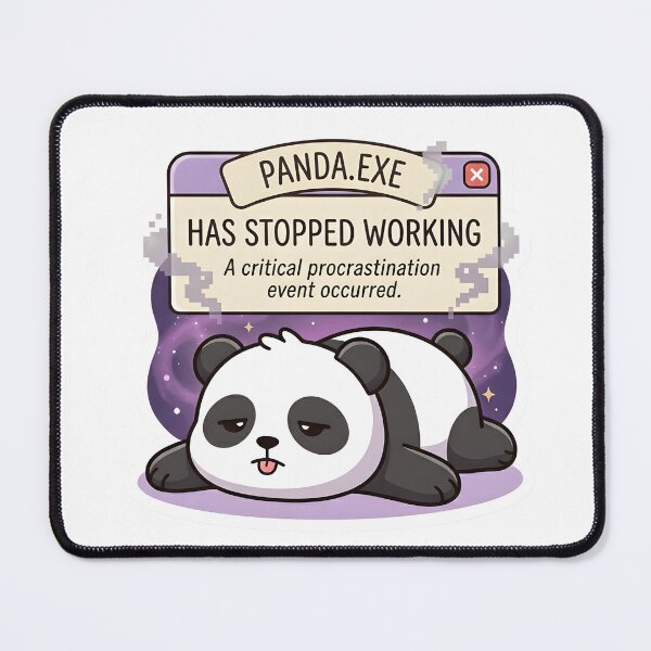 Item preview, Panda exe Has Stopped Working Funny Burnout Sticker designed and sold by TheLazyVibe.