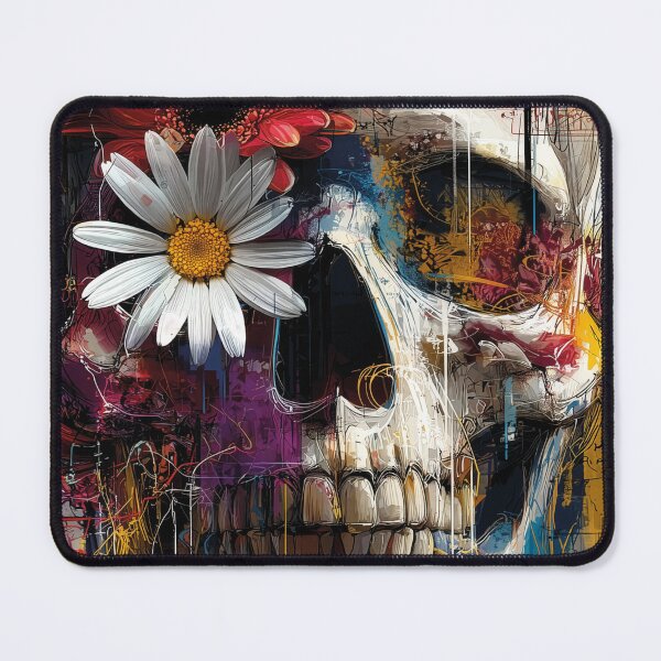 Item preview, Skull with flowers street art motif designed and sold by drizzd.