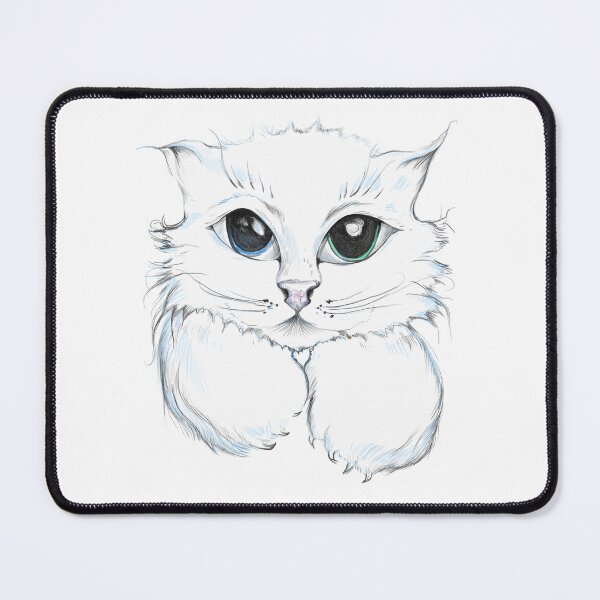 Item preview, Cute Odd-Eyed White Cat Illustration designed and sold by Rakfana&Gabriel.artist.