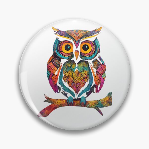 Item preview, Colorful Owl Perched on Tree Branch Pattern Owl Lover Nature Graphic designed and sold by alber-garnell.