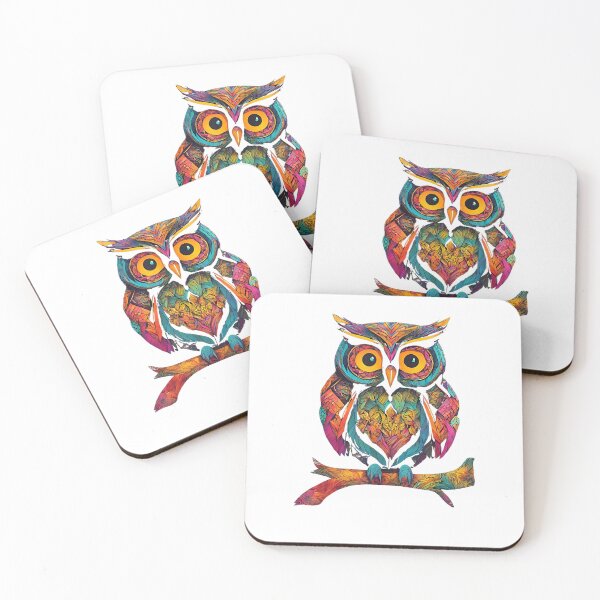 Item preview, Colorful Owl Perched on Tree Branch Pattern Owl Lover Nature Graphic designed and sold by alber-garnell.