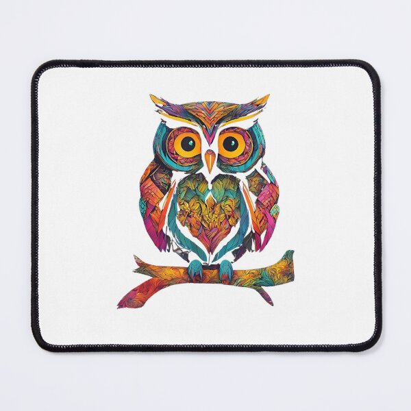Item preview, Colorful Owl Perched on Tree Branch Pattern Owl Lover Nature Graphic designed and sold by alber-garnell.