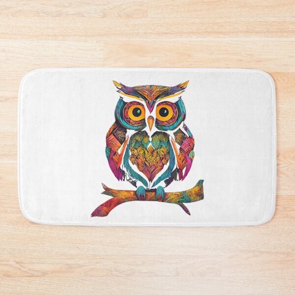 Item preview, Colorful Owl Perched on Tree Branch Pattern Owl Lover Nature Graphic designed and sold by alber-garnell.