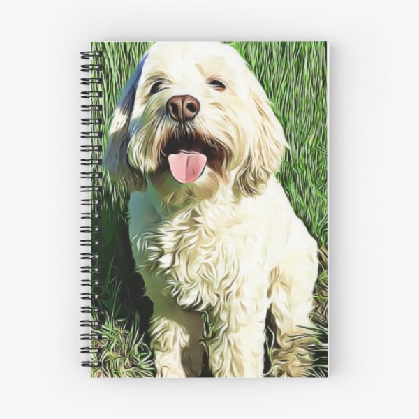 Item preview, Un retrato fotorrealista de un perro blanco y esponjoso sentado en la hierba alta. designed and sold by ZoroDesign.