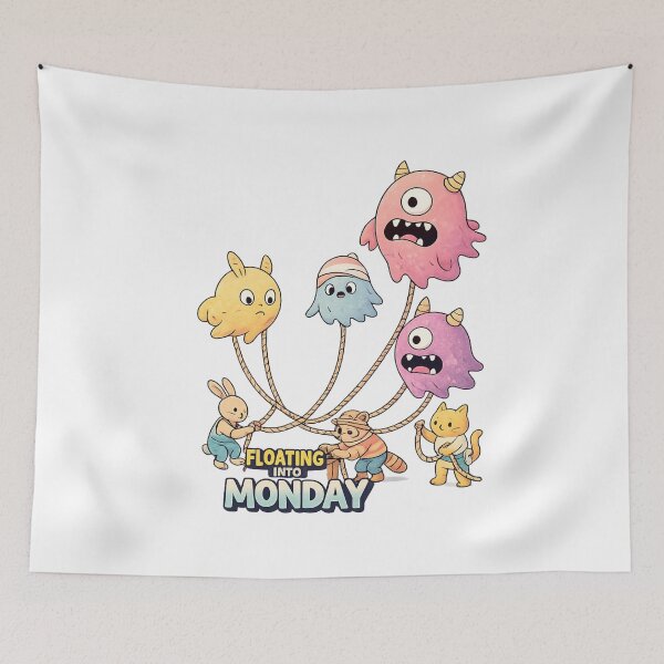 Item preview, Floating Into Monday Cute Monster Graphic designed and sold by SoftSproutstu.