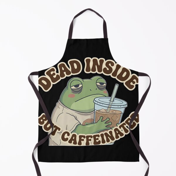 Item preview, Dead Inside But Caffeinated - Funny Tired Frog Iced Coffee Meme designed and sold by FlankinMew.