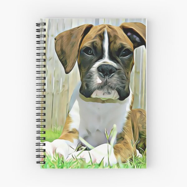 Item preview, A young Boxer puppy sitting in the grass. designed and sold by ZoroDesign.