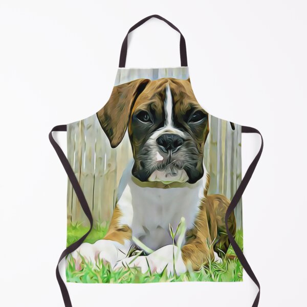 Item preview, A young Boxer puppy sitting in the grass. designed and sold by ZoroDesign.