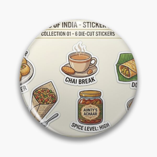 Item preview, Local Foods of India - Nostalgic Street Food Sticker Pack designed and sold by KIZENZO.