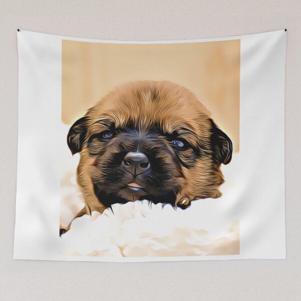Item preview, A close-up portrait of a tiny brown puppy. designed and sold by ZoroDesign.
