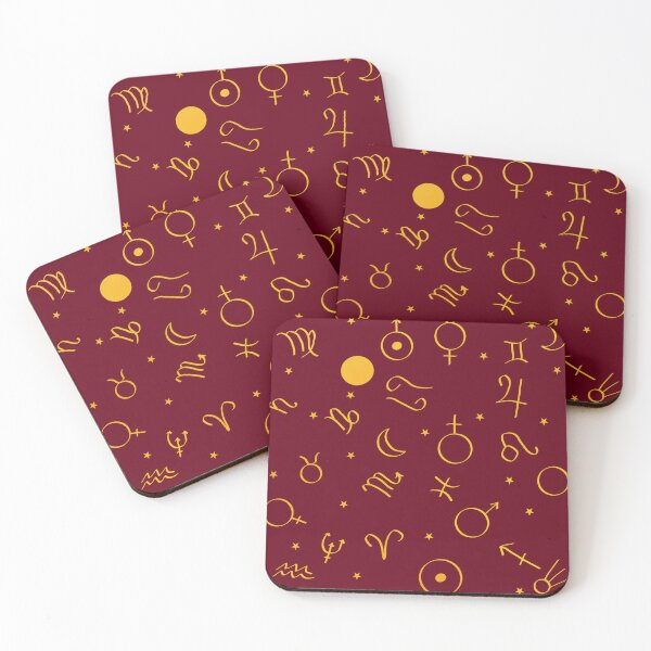 Item preview, Celestial Symbols in Burgundy and Gold  designed and sold by JaygiesDesign.