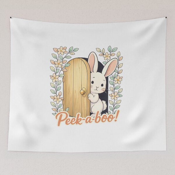 Item preview, Peek A Boo Bunny Flower Cute Graphic designed and sold by SoftSproutstu.