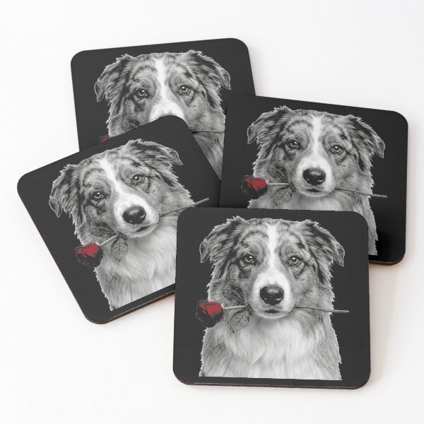 Item preview, Australian Shepherd Dog with Rose designed and sold by FiscalFashions.