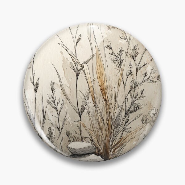 Item preview, Zen Garden Botanical Illustration – Wildflowers & Stones Nature Art Print designed and sold by EG Creativity Art.