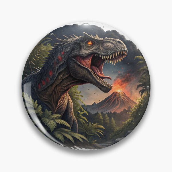 Item preview, Fierce T-Rex Jungle Eruption Premium Dinosaur Graphic T-Shirt Design designed and sold by Studio Atharv.