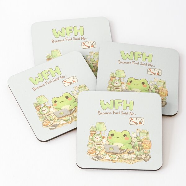 Item preview, Cute Frog WFH Because Fuel Said No | Kawaii Work From Home Desk Aesthetic designed and sold by PopCulturePixel.