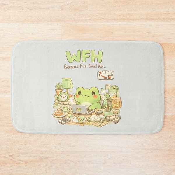 Item preview, Cute Frog WFH Because Fuel Said No | Kawaii Work From Home Desk Aesthetic designed and sold by PopCulturePixel.