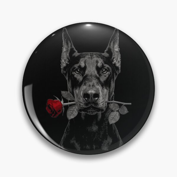 Item preview, Doberman Pinscher Dog with Rose Vintage designed and sold by FiscalFashions.