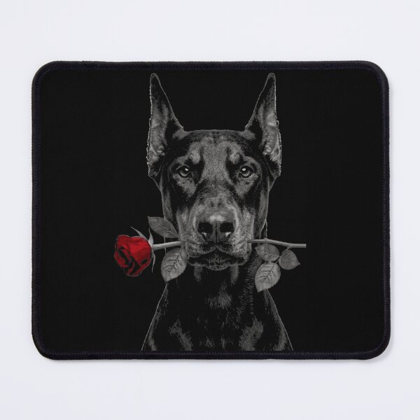 Item preview, Doberman Pinscher Dog with Rose Vintage designed and sold by FiscalFashions.