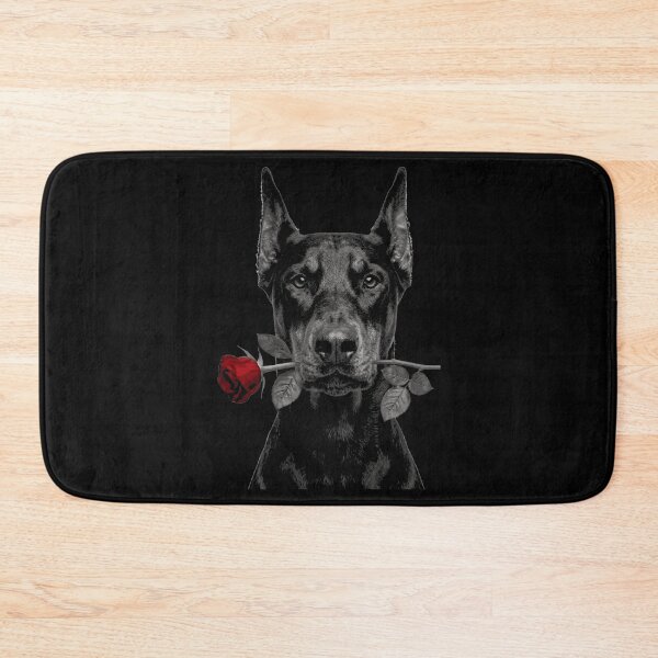 Item preview, Doberman Pinscher Dog with Rose Vintage designed and sold by FiscalFashions.