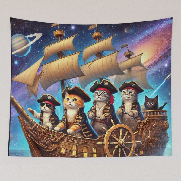 Item preview, Cosmic Pirates – Cats on the Ship designed and sold by Dogandesighn.