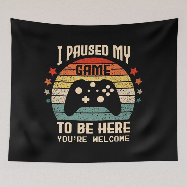 Artikelvorschau, Ich habe mein Spiel pausiert, um hier zu sein. Retro-Vintage-Geschenk für Gamer entworfen und verkauft von NosuriHanArt.
