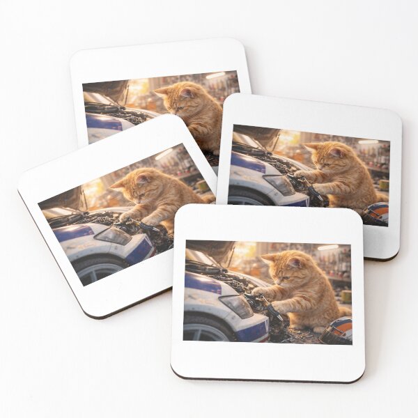 Item preview, Focused Cat Mechanic – Silent Grind designed and sold by LovelyCatGalaxy.