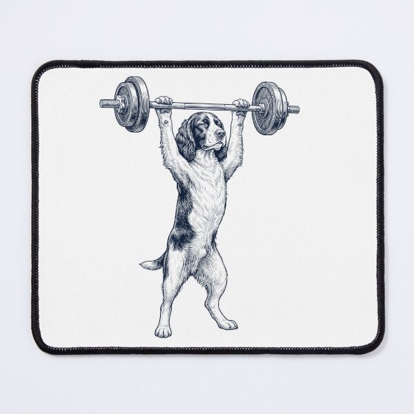 Item preview, Vintage English Springer Spaniel Weightlifting Deadlift Gym Dog Lover designed and sold by DoodleTortle.