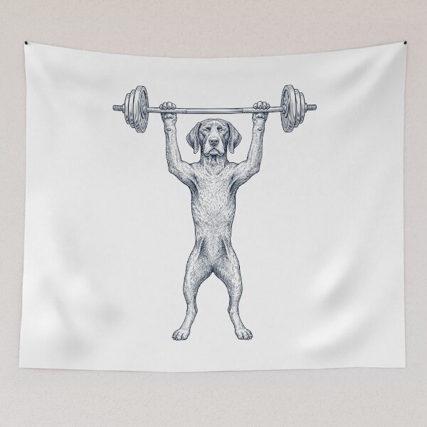 Item preview, Vintage German Shorthaired Pointer Weightlifting Deadlift Gym Dog Lover designed and sold by DoodleTortle.
