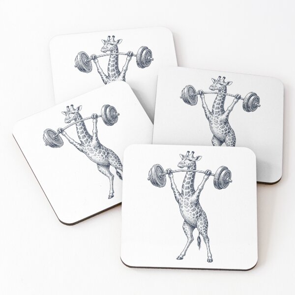 Artikelvorschau, Vintage Giraffe Gewichtheben Kreuzheben Fitnessstudio Tierliebhaber entworfen und verkauft von DoodleTortle.