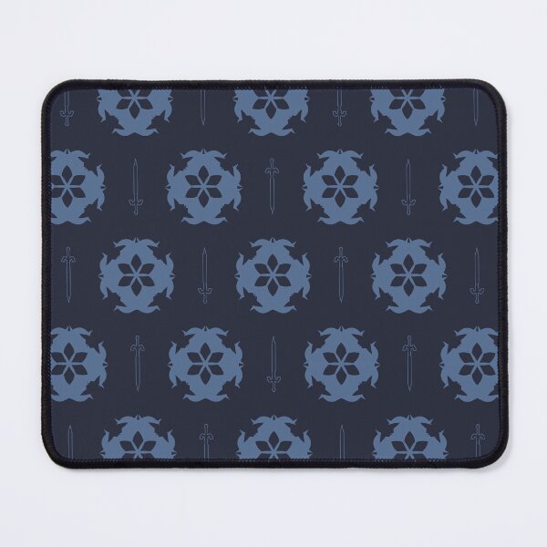 Item preview, Flower Knight Pattern - Steel Blue and Navy Grey designed and sold by Daniel Bevis Design.