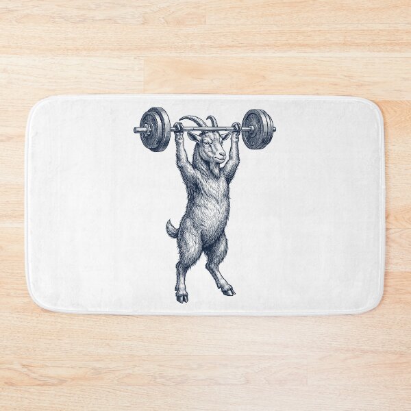 Item preview, Vintage Goat Weightlifting Deadlift Gym Animal Lover designed and sold by DoodleTortle.