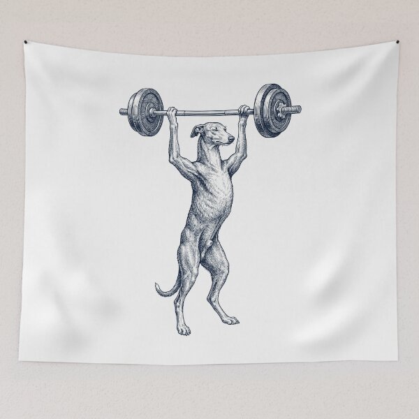 Artikelvorschau, Vintage Greyhound Gewichtheben Kreuzheben Fitnessstudio Hundeliebhaber entworfen und verkauft von DoodleTortle.