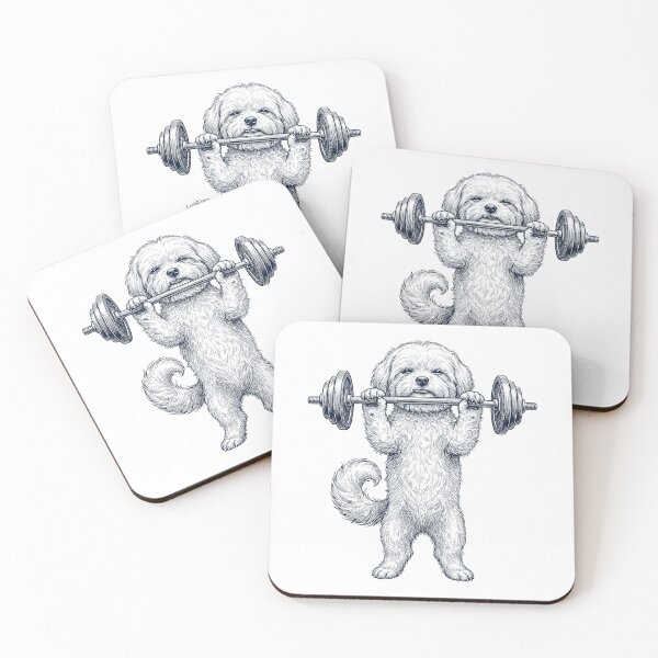 Item preview, Vintage Maltese Weightlifting Deadlift Gym Dog Lover designed and sold by DoodleTortle.