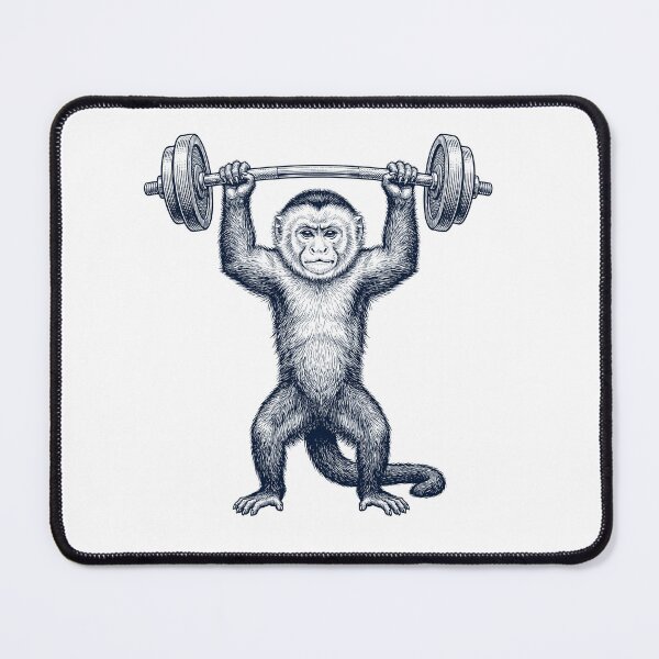 Item preview, Vintage Monkey Weightlifting Deadlift Gym Animal Lover designed and sold by DoodleTortle.