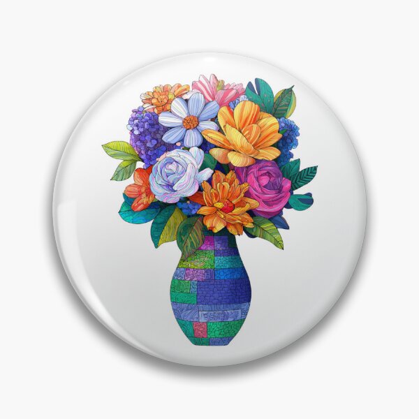 Item preview, Flower in vase designed and sold by bubblyrainbow.
