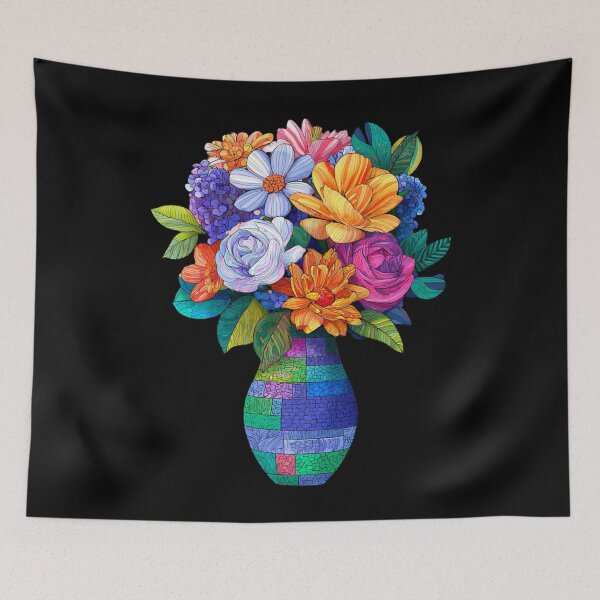 Item preview, Flower in vase designed and sold by bubblyrainbow.