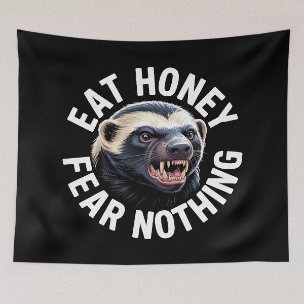 Aperçu de l'œuvre Honey Badger créée et vendue par Funny Vintage Stickers And T-Shirts.