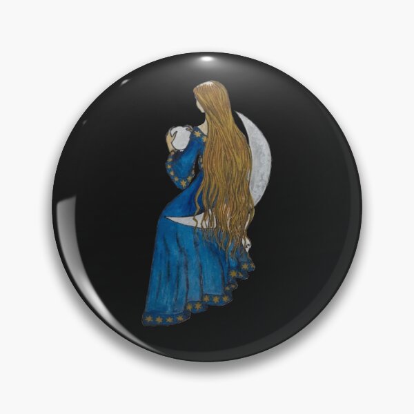 Item preview, Goddess Selena resting on a crescent moon designed and sold by creaphyl28.