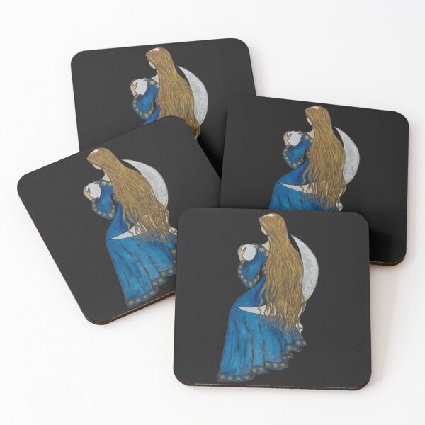 Item preview, Goddess Selena resting on a crescent moon designed and sold by creaphyl28.