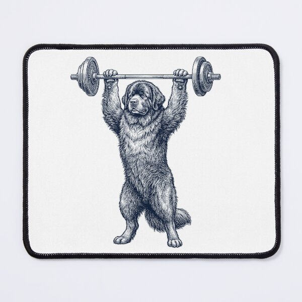 Item preview, Vintage Newfoundland Weightlifting Deadlift Gym Dog Lover designed and sold by DoodleTortle.