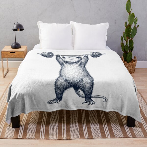 Item preview, Vintage Opossum Weightlifting Deadlift Gym Animal Lover designed and sold by DoodleTortle.
