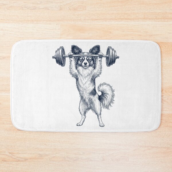 Item preview, Vintage Papillon Weightlifting Deadlift Gym Dog Lover designed and sold by DoodleTortle.
