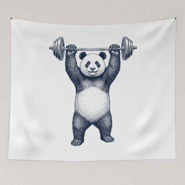 Item preview, Vintage Panda Weightlifting Deadlift Gym Animal Lover designed and sold by DoodleTortle.
