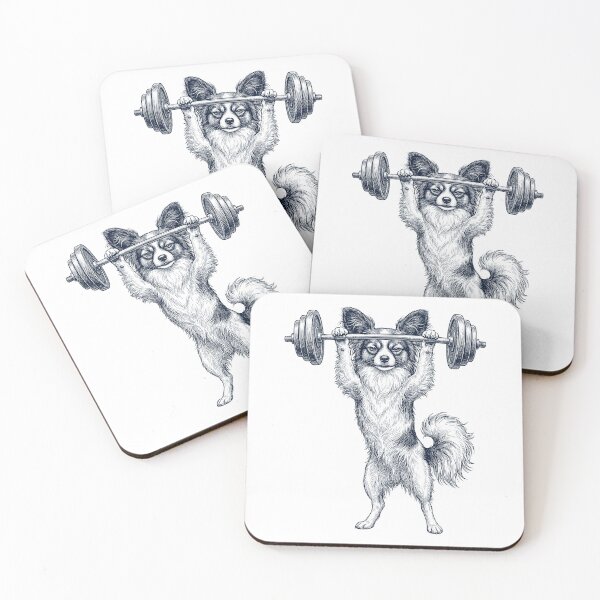 Item preview, Vintage Papillon Weightlifting Deadlift Gym Dog Lover designed and sold by DoodleTortle.