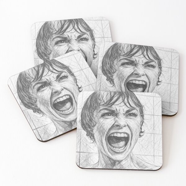 Item preview, Black and White Pencil Sketch Portrait of Classic Horror Film Actress – Vintage Hollywood Thriller Inspired Art designed and sold by Leon Woods Pencil Art.